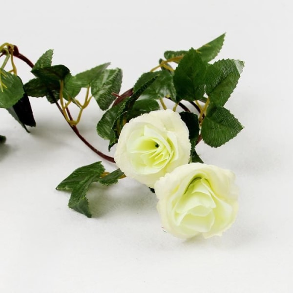 22 Simulering Rose Vine Vine Plast Rose Vine Fake Flower Vägghängande - Vit Vit