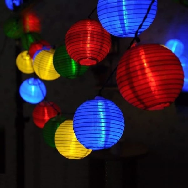 Utomhussolgarland, 2 lägen 20 LED-lyktalampa Vattentät dekorativ trädgårdslykta för fest, jul, trädgård, uteplats, gård