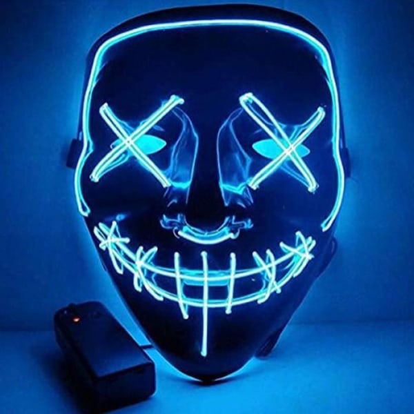 Halloween LED Mask - Festival Cosplay Kostym Festdekorationer - Blue Ice