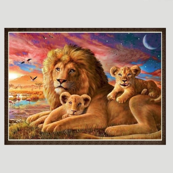 YOLISTAR 5D diamantbroderi målade DIY strass lejon djursöm dekoration