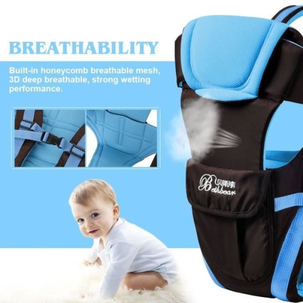 Justerbar ergonomisk bärsele för nyfödd - Blå