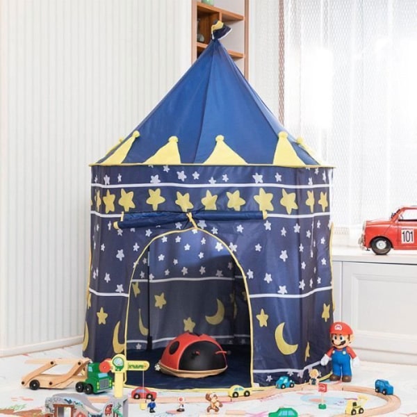 Babyblått barntält - Princess Chateau - Stort utrymme - Lätt att montera - Gratis bärväska