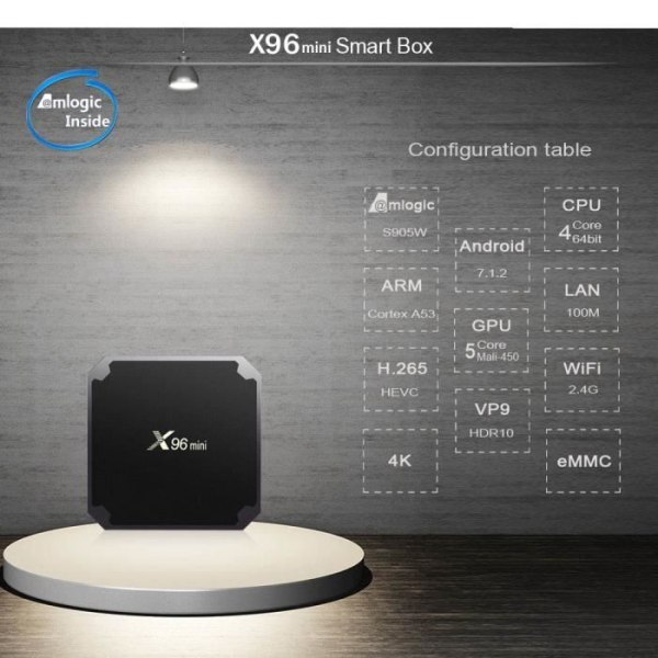 X96 mini Android 7.1 Smart TV BOX 1GB 8GB Amlogic S905W Quad Core stöd 4K30 fps 2,4GHz WiFi X96mini IPTV set-top box