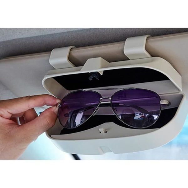 Bilglasögonfodral Solskydd Förvaring Solglasögonhållare-Beige
