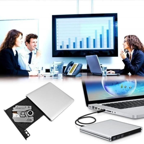 USB 3.0 Ultra Slim Portabel Extern DVD CD-brännare - Extern enhet DVD ROM CD USB CD-spelare RW Writer-R #1043
