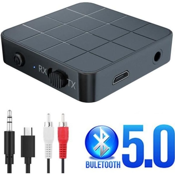 2-i-1 sändare mottagare-Bluetooth 5.0 ljudmottagare sändare CSR RCA 3.5MM 3.5 AUX-jack USB