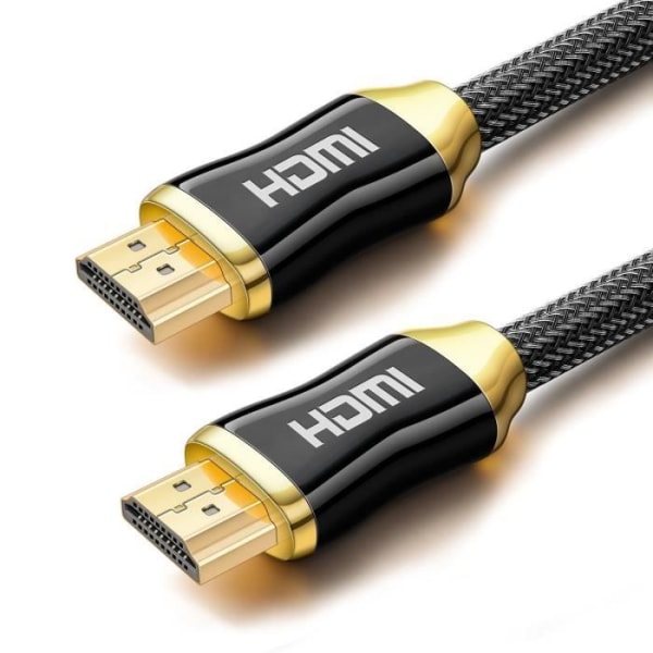 4K HDMI-kabel 2m - High Speed HDMI 2.0-kabel över Ethernet i flätad nylon Stöder 3D/Audio Return, Ultra HD TV