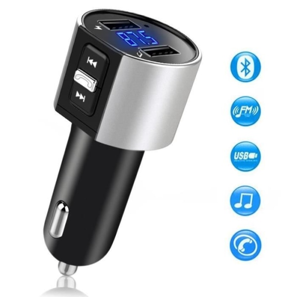 C26S Bluetooth FM-sändare för bil, trådlös Bluetooth-mottagare i bilen MP3-spelare Radioadapter Bilsats med 5V/2.4