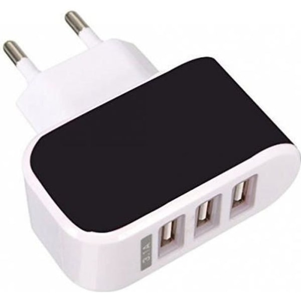 USB-nätladdare 3 portar Universal Wall Sector 3.1A max), USB-strömadapter för Apple iOS, Android, bärbara enheter