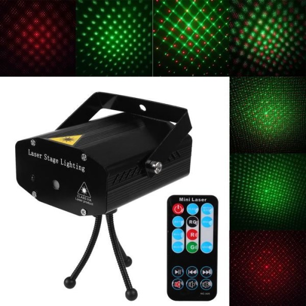 DJ Mini Club Disco Laser Light Stage Projektor, Laser Light Stage med fjärrkontroll