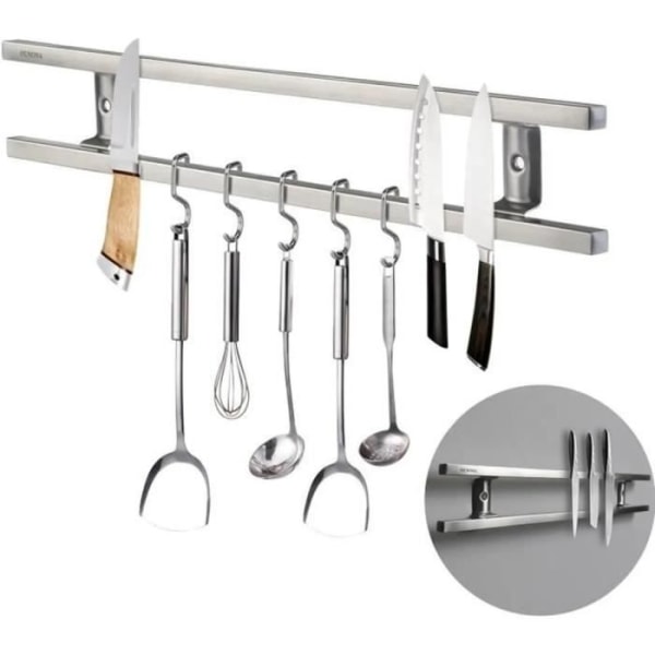 Väggmonterad magnetisk knivhållare för köksredskap och köksredskap
