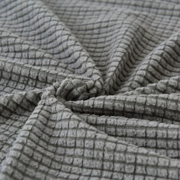 3-sits sofföverdrag elastiskt halkfritt fleece våffelgaller i grå färg