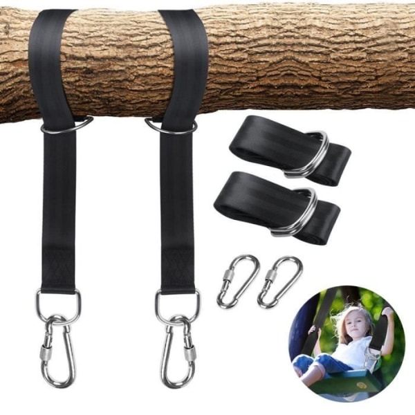 Set med 2 Ultra-resistenta hängande hängmatta remmar Hängmatta Tree Swing Rep Fixing Kit 5 * 115cm med 2 krokar