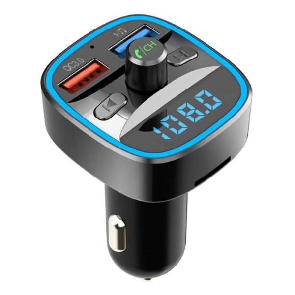 FM-sändare Bluetooth 5.0 Car Modulator Handsfree Kit Trådlös Auto Audio MP3-spelare QC3.0 Dubbel USB-laddare
