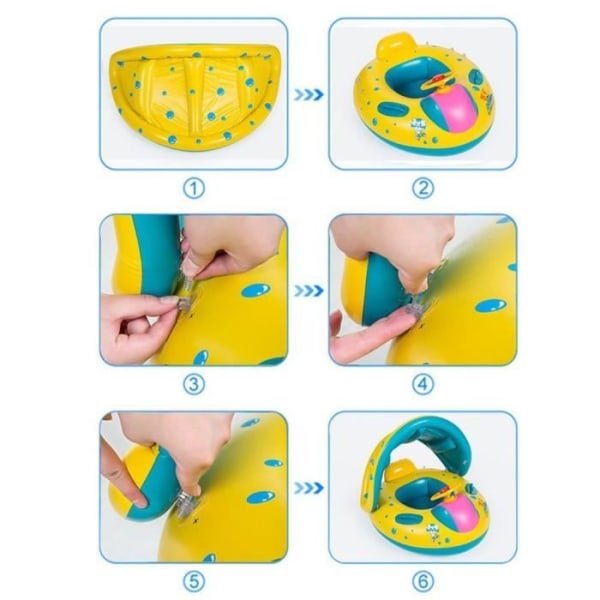 Uppblåsbar babyflottor - Flerfärgad - För barn från 7 månader till 4 år - Gul - Blandad