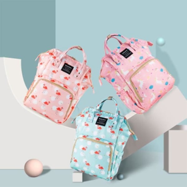 Babyblöjryggsäck, vattentät resväska Multifunktionsryggsäck med stor kapacitet med isolerade väskor för mamma och bil