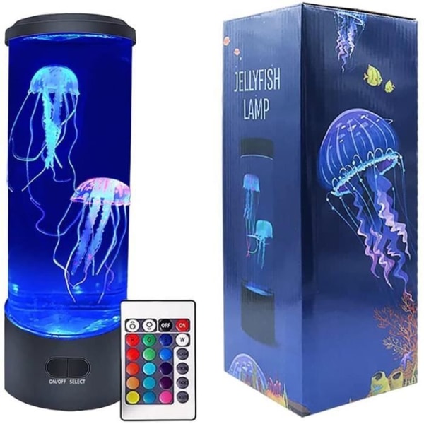 Novelty Jellyfish LED Lava Lamp - med fjärrkontroll och 16 färger - Aquarium Style Mood Lamp