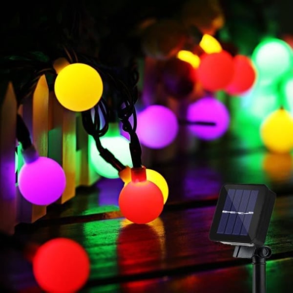Solar Light Garland - Hemträdgårdsfestivaldekoration - 50 flerfärgade LED-bollar