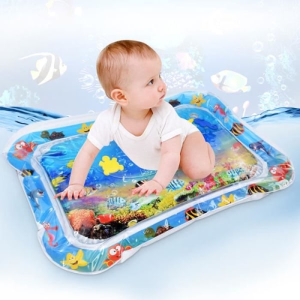 Uppblåsbar vattenmatta för baby, vattentät PVC vattenfylld lekmatta för bebisar, rolig aktivitetslek