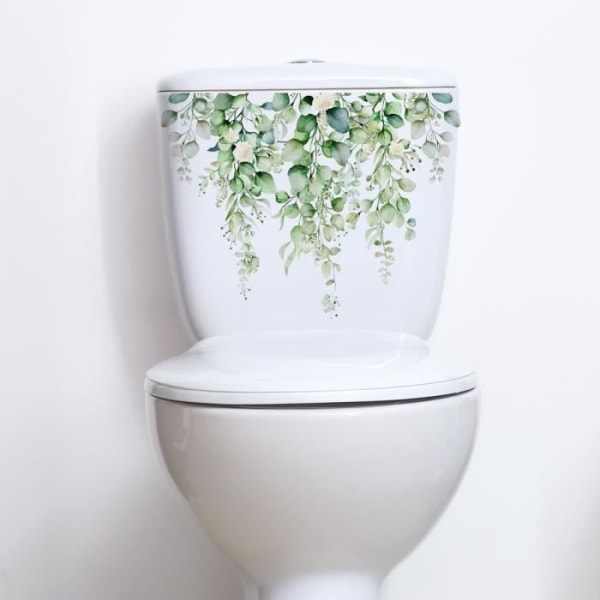 Grön Gardenia Väggdekal Badrum Toalett Heminredning Dekal Dekorativ självhäftande väggdekal