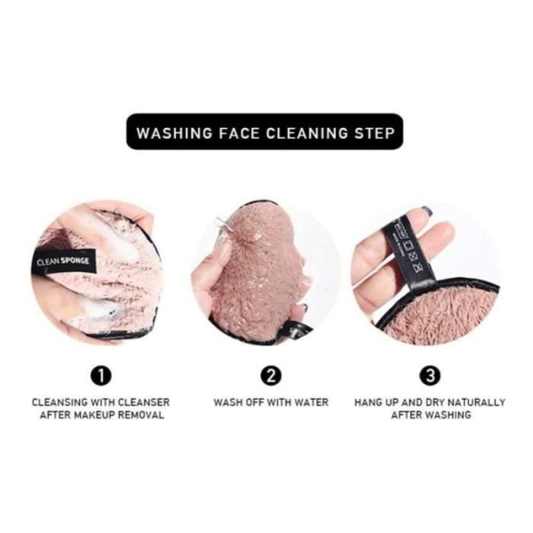 Tvättbar Makeup Remover Bomull 6st, Tvätta Ansiktet Djuprengöring Lat Rengöring Båda sidorna Städduk Tampo