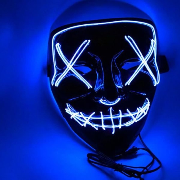 Halloween LED-mask - YOLISTAR - Sfärisk mask - Blå - Vuxen