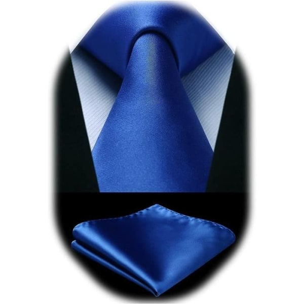 Slipsar för bröllopsfest för män Slipsar och näsdukar för män Klassisk fyrkantig slipsficka, blå