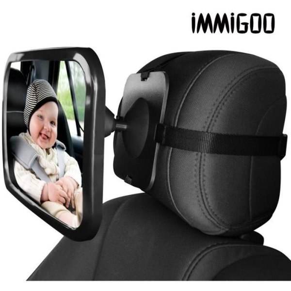 IMMIGOO - Babyövervakningsspegel Bil Auto Babyspegel Baksätessäkerhetsspegel - Svart