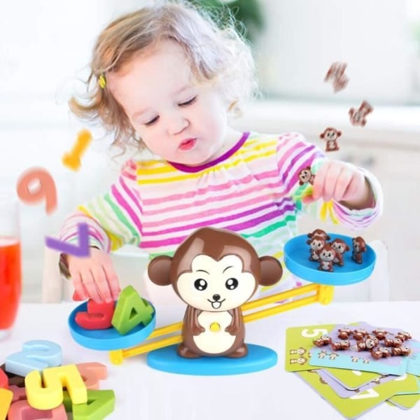 Math Toy, Monkey Balance Math Cards Digital Block Educational Toys Math Games Present