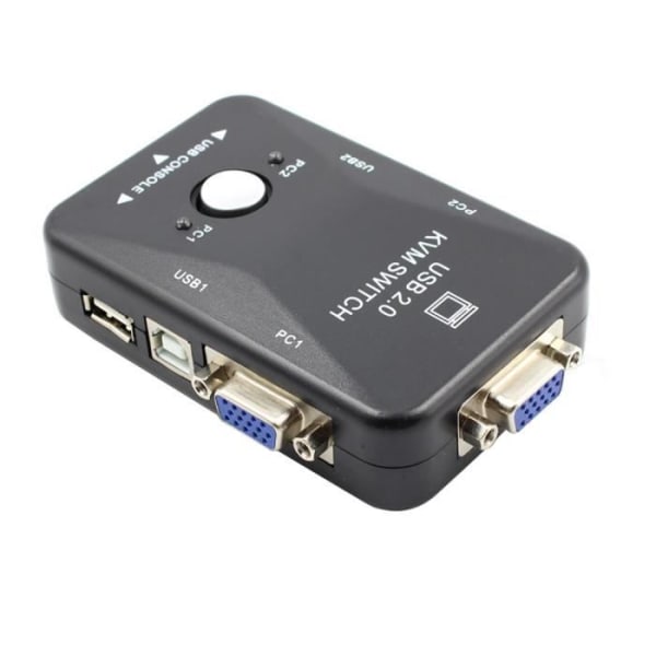 2-portars USB VGA KVM Switch Box för tangentbord Mus Monitor Datordelning PC@df566