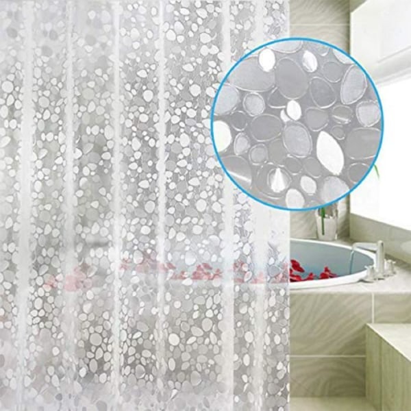 Transparent duschdraperi, 180x180cm 3D-badrumsduschdraperi PEVA Anti-mögel Antibakteriell Vattentät Tvättbar med