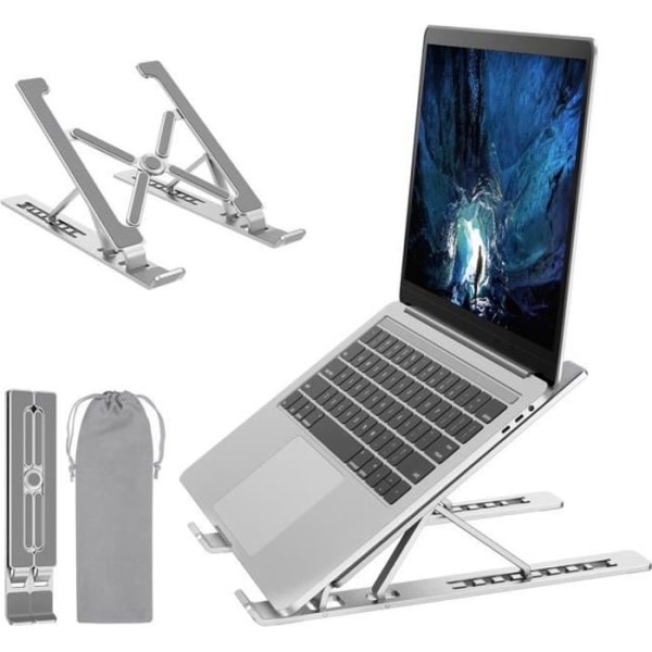 Ventilerat bärbar stativ, bärbar datorstativ i aluminium, justerbar bärbar datorstativ, för MacBook, surfplatta, andra bärbara datorer (1
