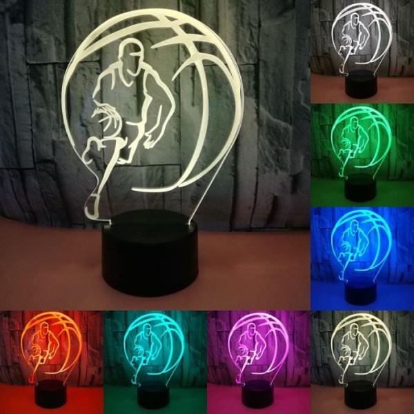 3D LED basketlampa - 7 färger - Heminredning - Barnpresenter