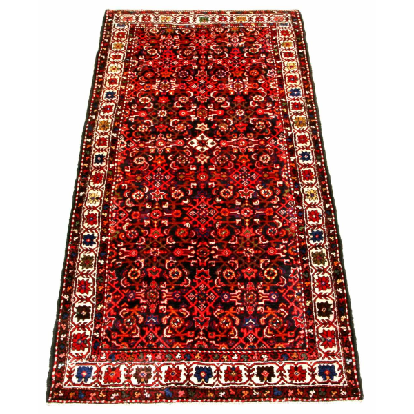 Handknuten Orientaliskt Patinamatta Hamadan 129x311cm Röd