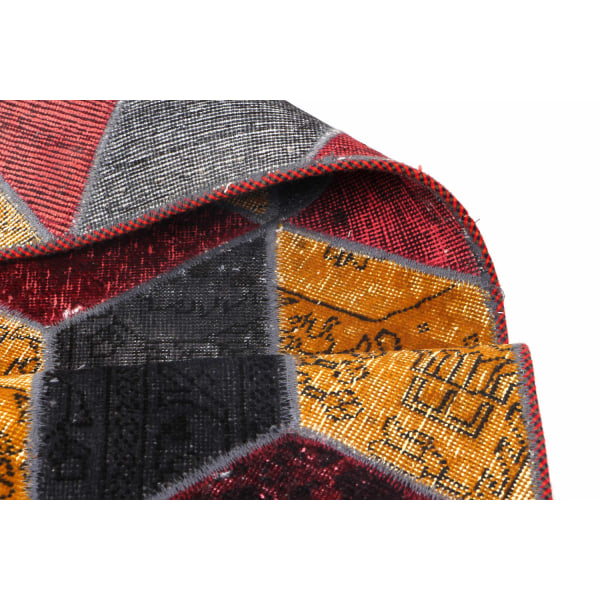 Handknuten Orientaliskt Patchworkmatta Ull/Garn 177x244cm Röd