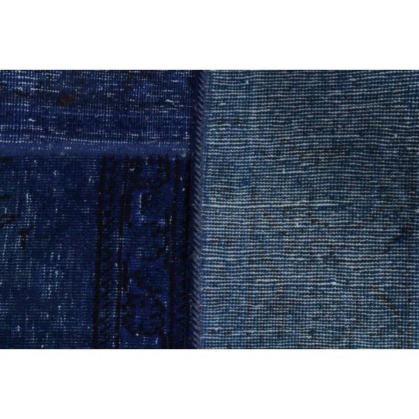Handknuten Orientaliskt Patchworkmatta Ull/Garn Mörkblå/Blå 138x Blå