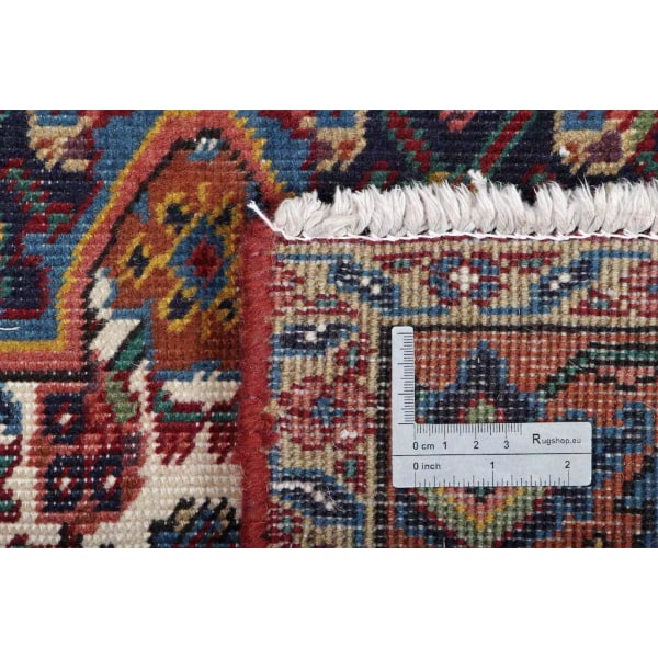 Handknuten Original Orientaliskt Vintagematta Tabriz Ull 110x155 Röd