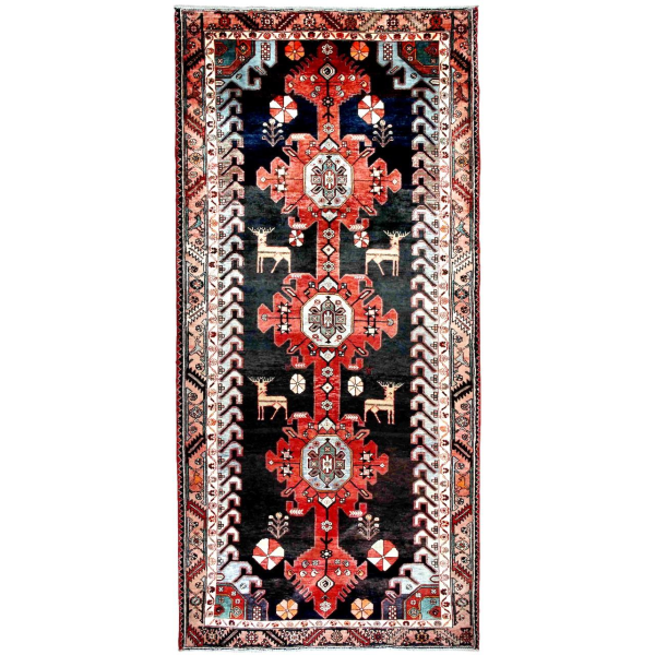 Handknuten Orientaliskt Patinamatta Hamadan 152x343cm Rosa