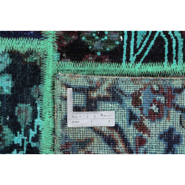 Handknuten Orientaliskt Patchworkmatta Ull/Garn 167x220cm Grön