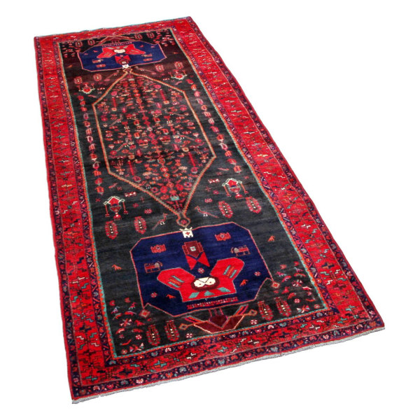 Handknuten Orientaliskt Patinamatta Koliai 152x377cm Röd