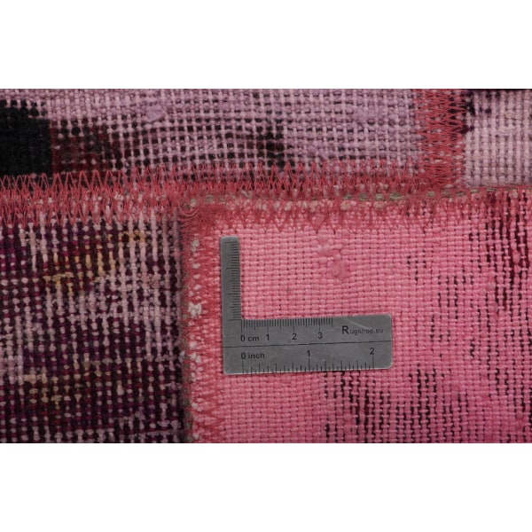 Handknuten Orientaliskt Patchworkmatta Ull/Garn Tabriz 169x235cm Rosa