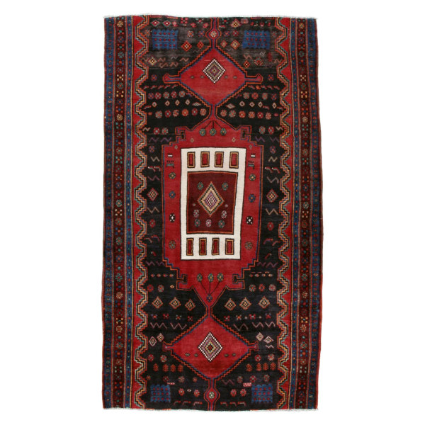 Handknuten Orientaliskt Patinamatta Kurdistan 134x256cm Röd