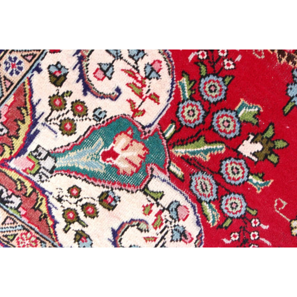 Handknuten Original Orientaliskt Vintagematta Tabriz 194x300cm Röd