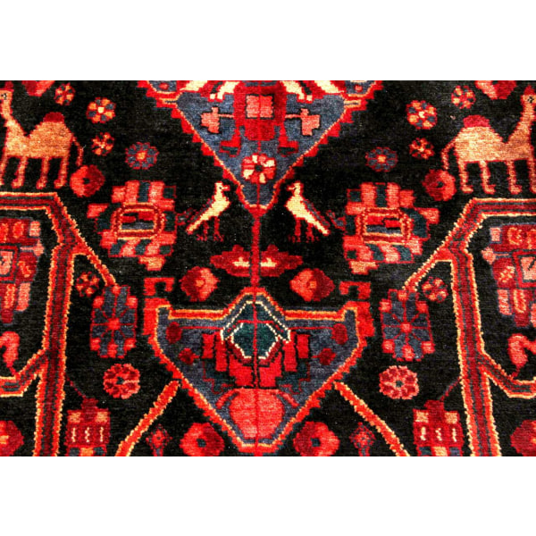 Handknuten Orientaliskt Patinamatta Hamadan 160x303cm Röd