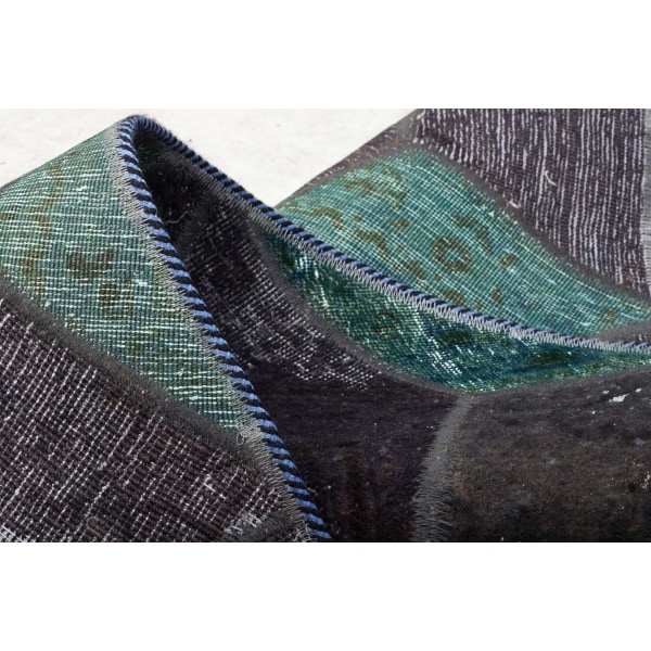 Handknuten Orientaliskt Patchworkmatta Ull/Garn 107x152cm Grön