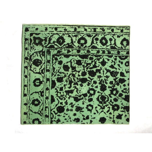 Handknuten Orientaliskt Vintagematta Tabriz 154x174cm Grön