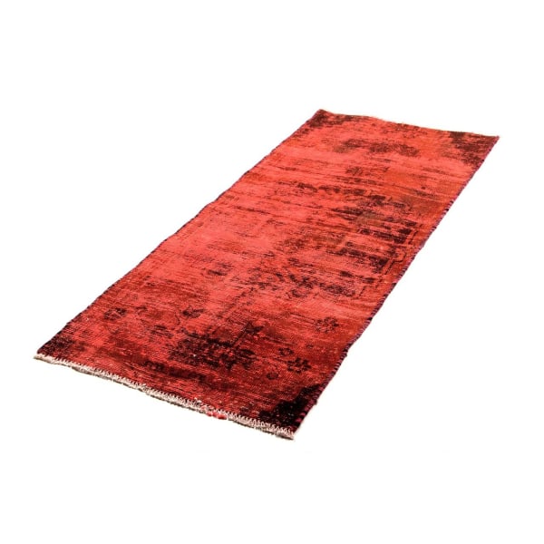 Handknuten Orientaliskt Vintagematta Tabriz Ull 65x157cm Röd