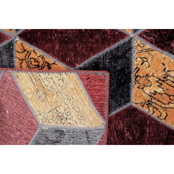 Handknuten Orientaliskt Patchworkmatta Ull/Garn 177x244cm Röd