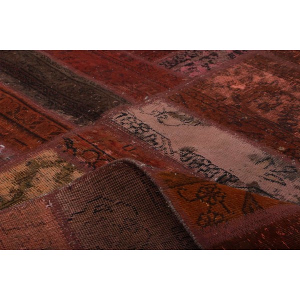 Handknuten Orientaliskt Patchworkmatta 175x240cm Röd