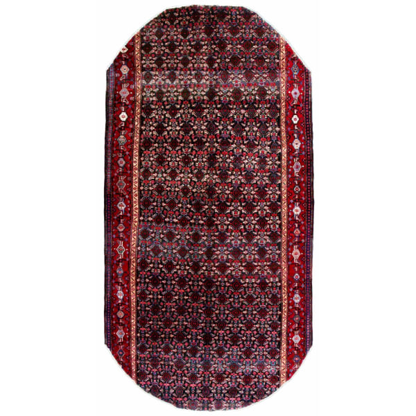 Handknuten Orientaliskt Patinamatta Senneh 165x331cm Röd